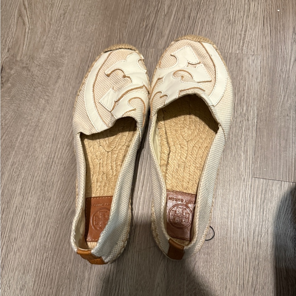 Tory Burch Beige Espadrille Flats